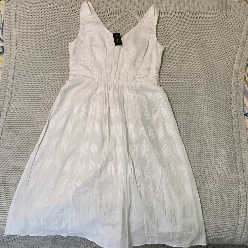 White V-Neck Dress